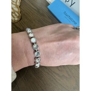 Touchstone Crystal Overcast Ice Bracelet 7.25"‎ Rhodium Plated New